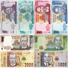 (156) ** PNew (PN63-PN71) Malawi - 20-5000 Kwacha (202-2024) (8 Notes)